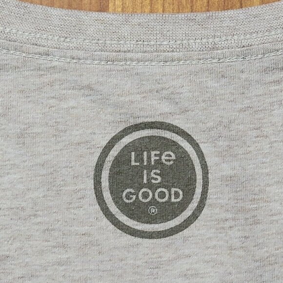 Life Is Good Lt Brown Wildlife is Good Short Sleeve Crusher V-Neck Tee - S - Picture 7 of 8